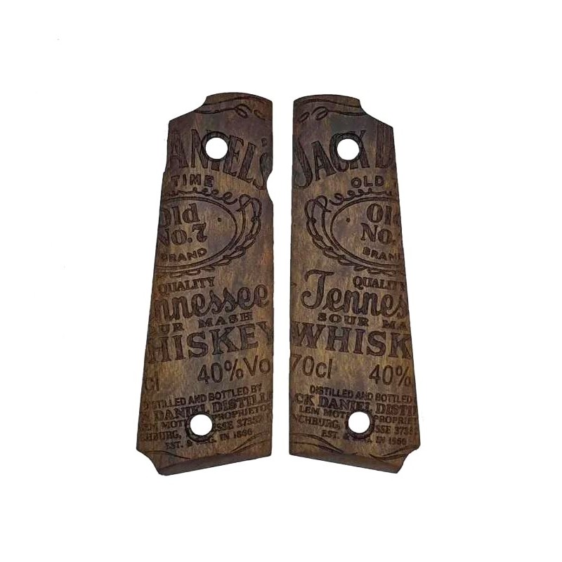 Plaquette bois MBT gravée Jack Daniel’s pour Taurus PT1911 – accessoire custom collector Plaquette bois MBT gravée Jack Daniel’s pour Taurus PT1911 – accessoire custom collector