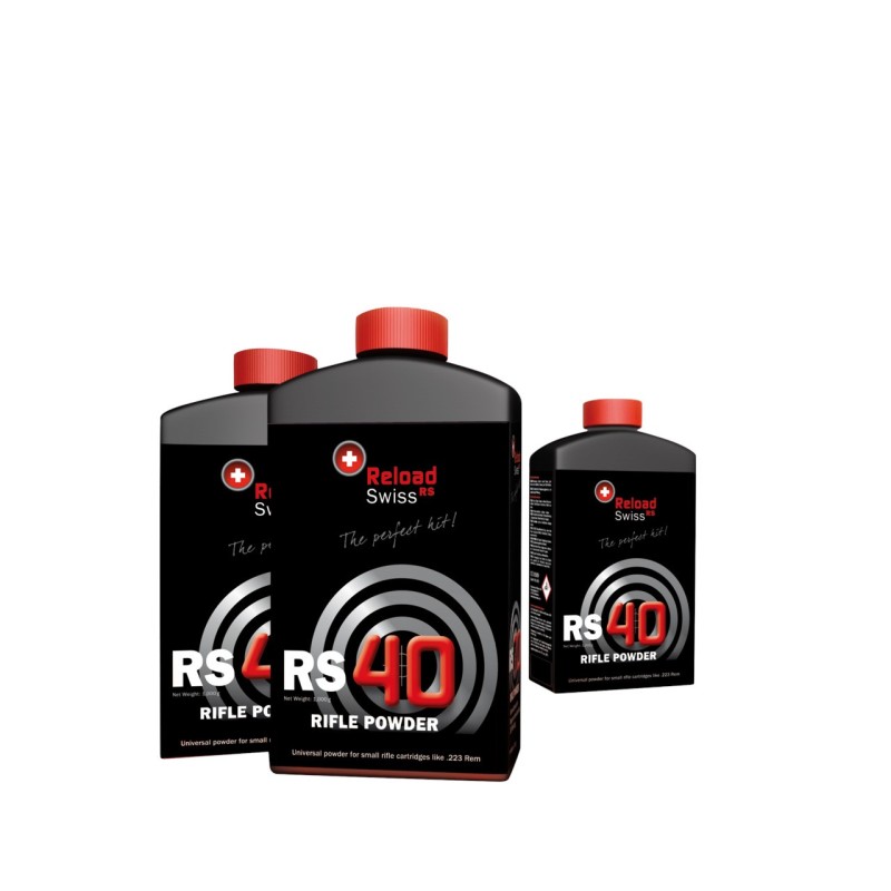 Reload Swiss RS40 – Poudre pour .223 Rem, .308 Win, 7.62x39 | Rechargement carabine TLD