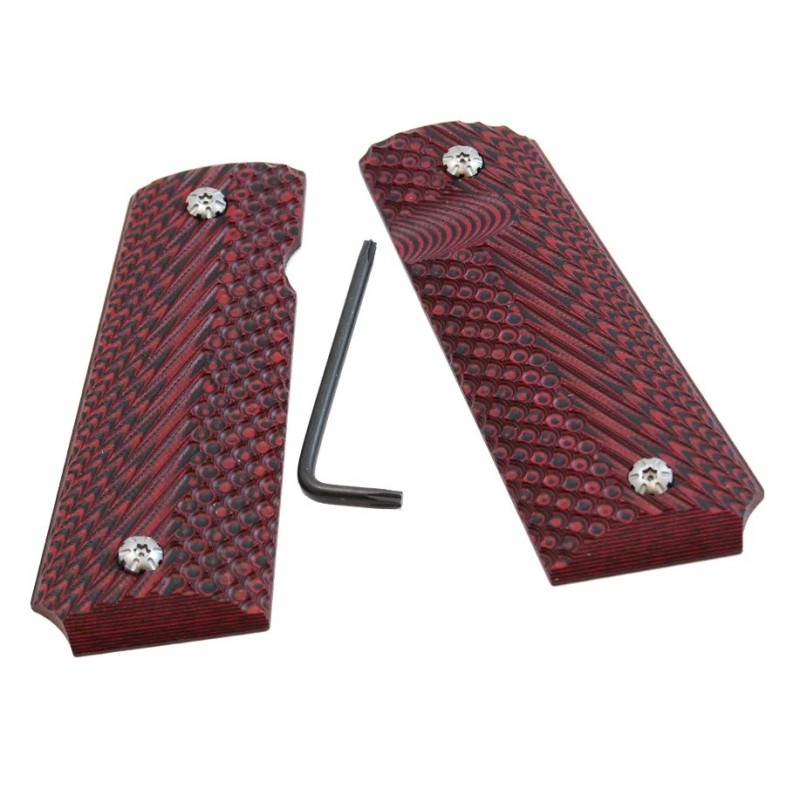 Plaquettes 1911 Grip Rouge G10 | Grips tactiques et stylés pour Colt 1911