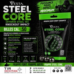Billes VESTA Steel Core calibre 50 x200 cœur acier 4.9g – projectiles lourds haute puissance