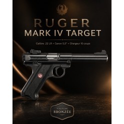 Pistolet Ruger Mark IV Target .22 LR 5,5” bronzé