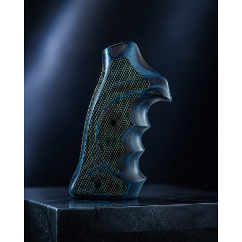 Poignée bois laminé sport bleu marine pour revolver Taurus compatible Tracker Raging Bull Raging Hunter