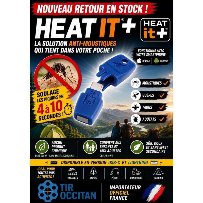 Heat It+ iPhone Lightning | Traitement piqûres moustiques sans produit | Importateur France
