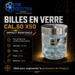 Billes en verre calibre .50 – 2,3 g – Boîte de 55