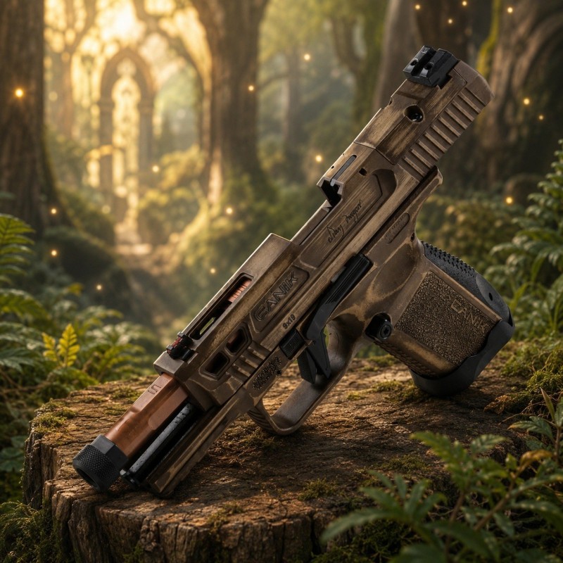 Pistolet Canik TP9 Elite Combat Elven Dagger 9x19 finition bronze avec canon fileté