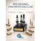 Jeu d’outils Redding Premium Deluxe 3 matrices avec micromètre de positionnement pour rechargement de précision