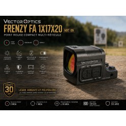 Point Rouge Vector Optics Frenzy FA 1x17x20 MRT 8N – Multi-réticule 3 MOA | Tir Occitan