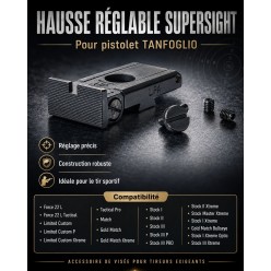 Hausse réglable Supersight pour pistolet Tanfoglio avec visserie
