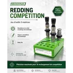 J.O Redding Competition Bushing Neck Die Set – recalibrage de collet compétition, Body Die et siègeur micrométrique